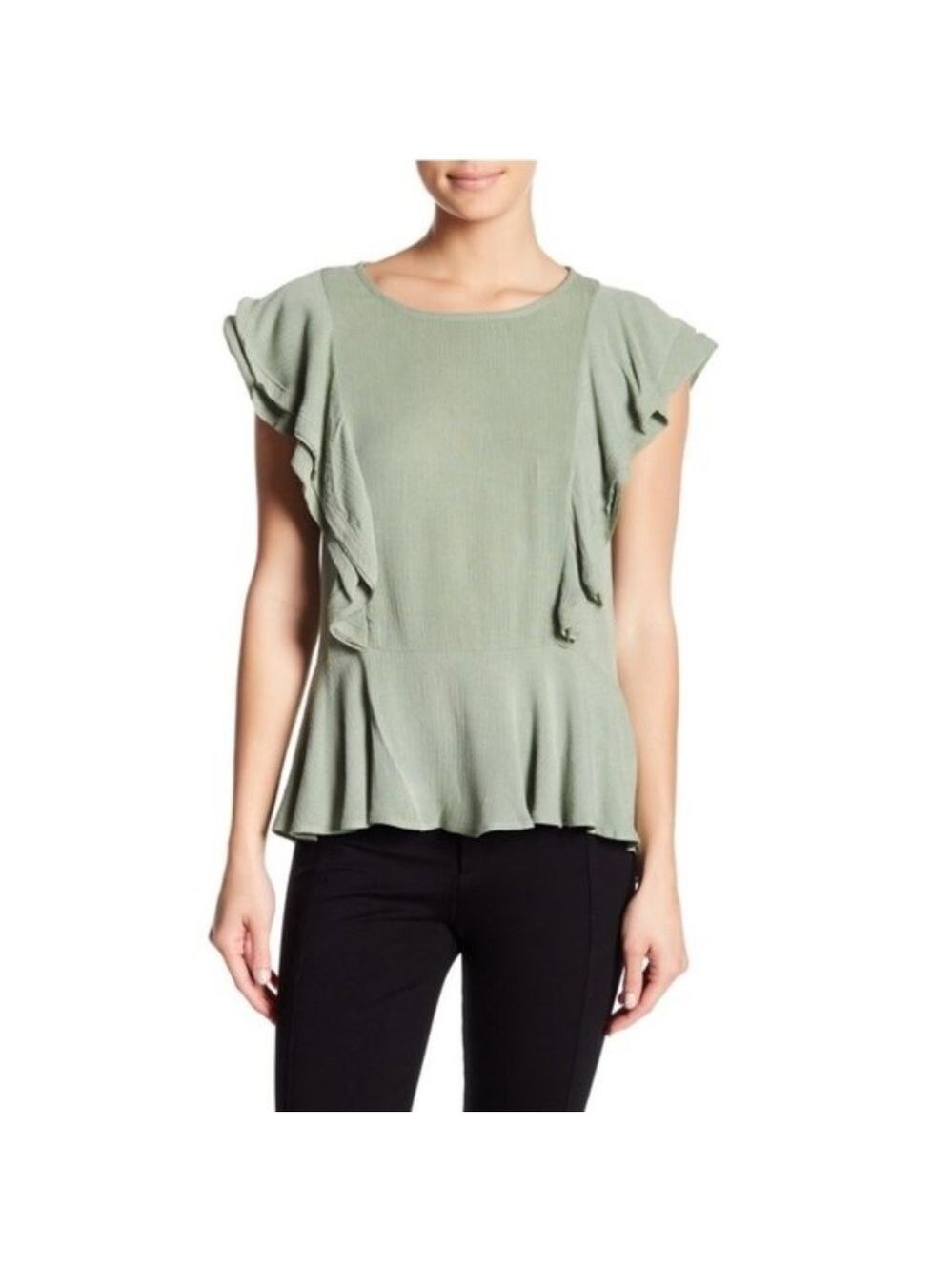 Harlowe & Graham Textured Ruffle Blouse